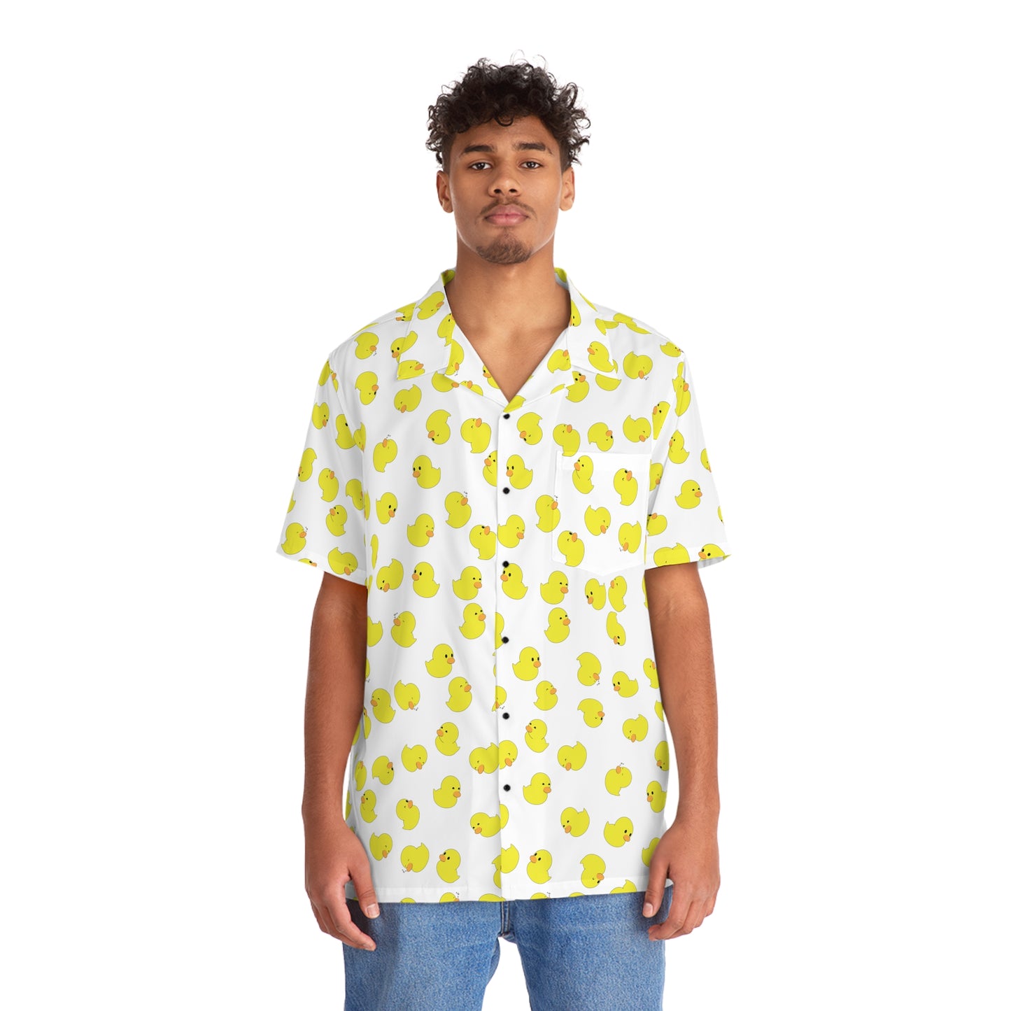 Plain Ducky Hawaiian Shirt (White)