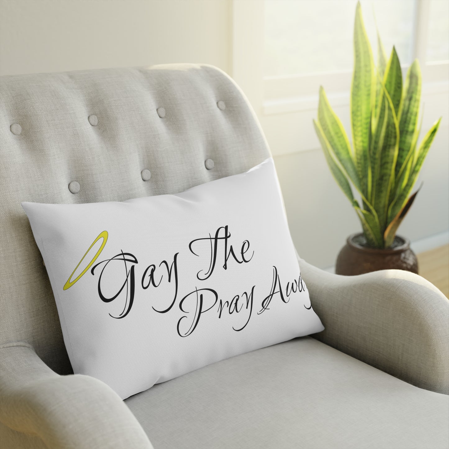 Gay The Pray Away White Cushion