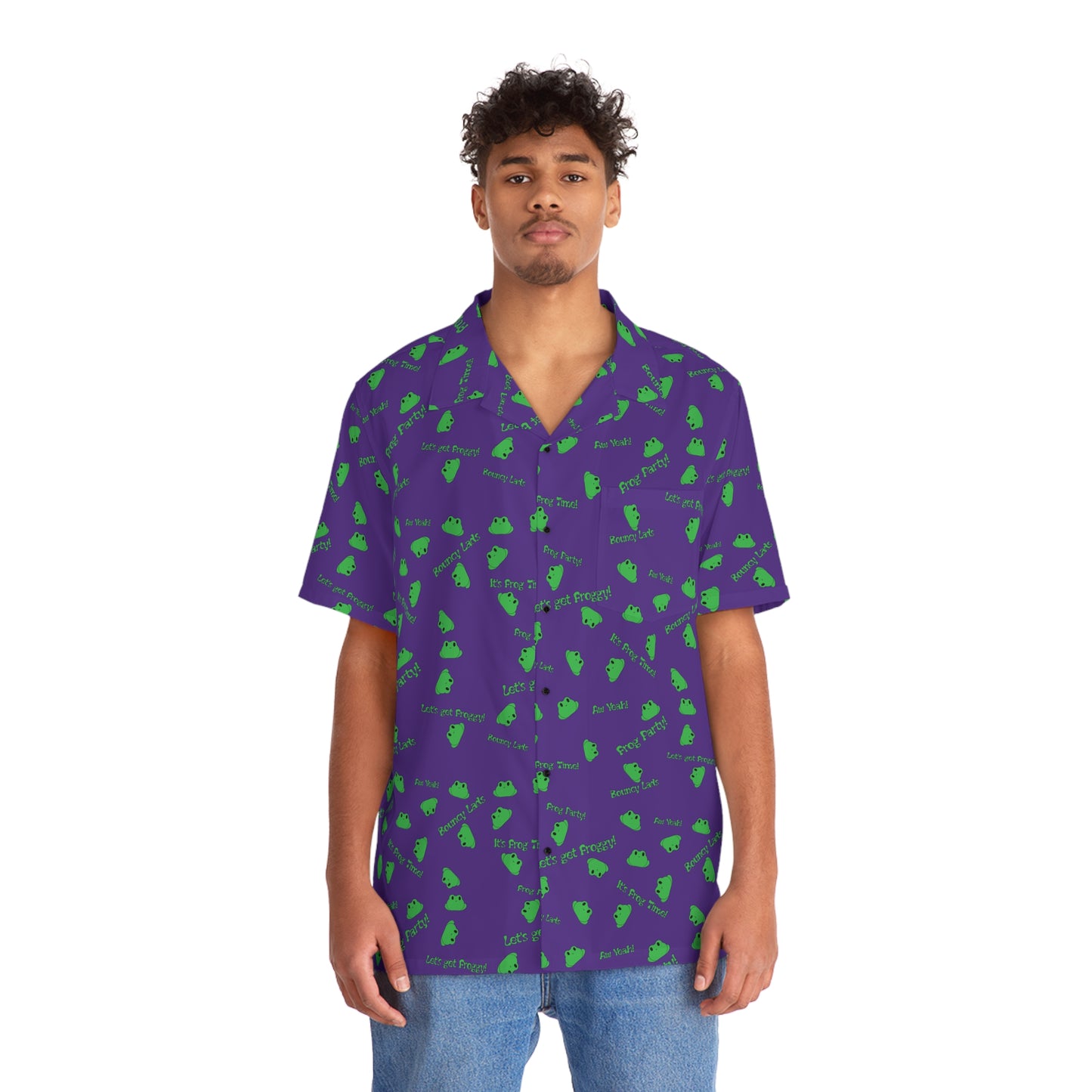 Froggy Hawaiian Shirt (Purple)