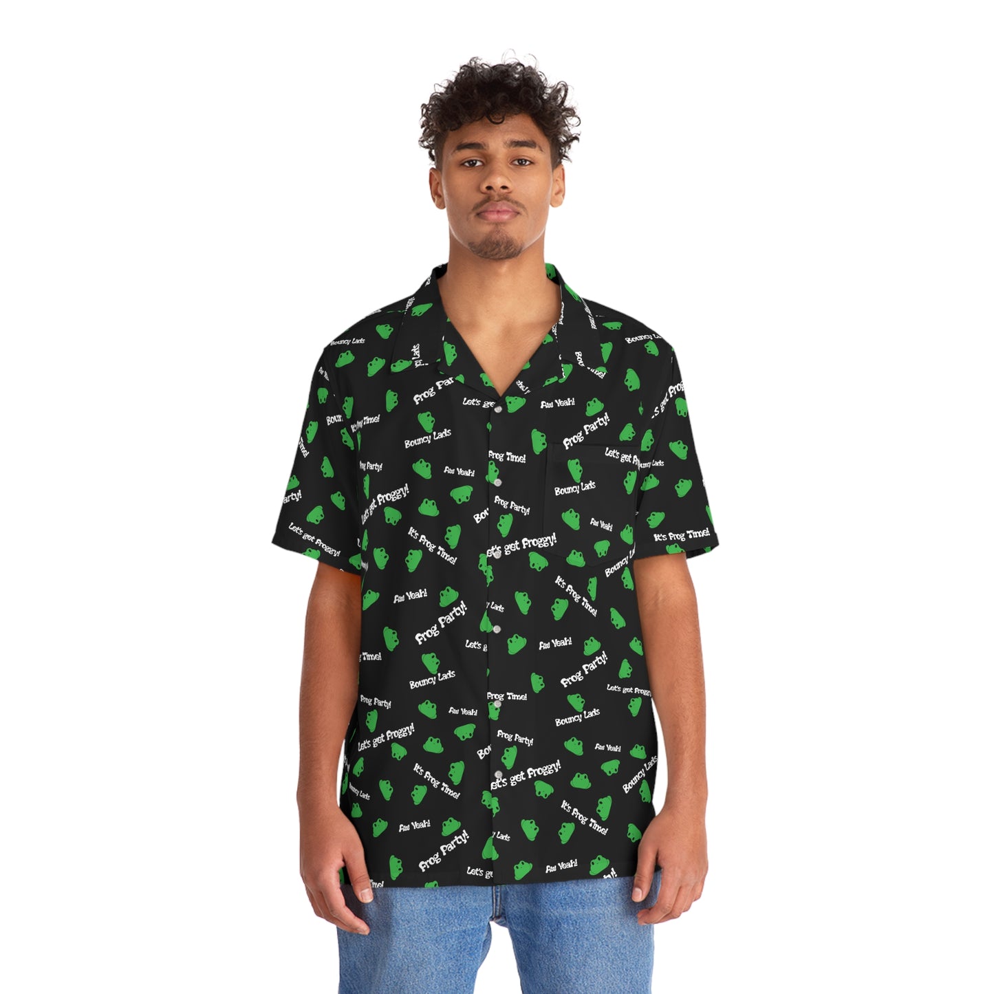 Froggy Hawaiian Shirt (Black)