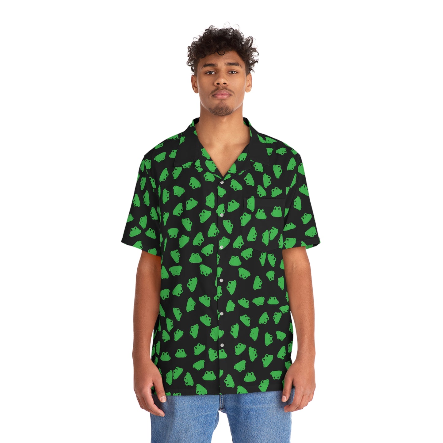 Plain Froggy Hawaiian Shirt (Black)