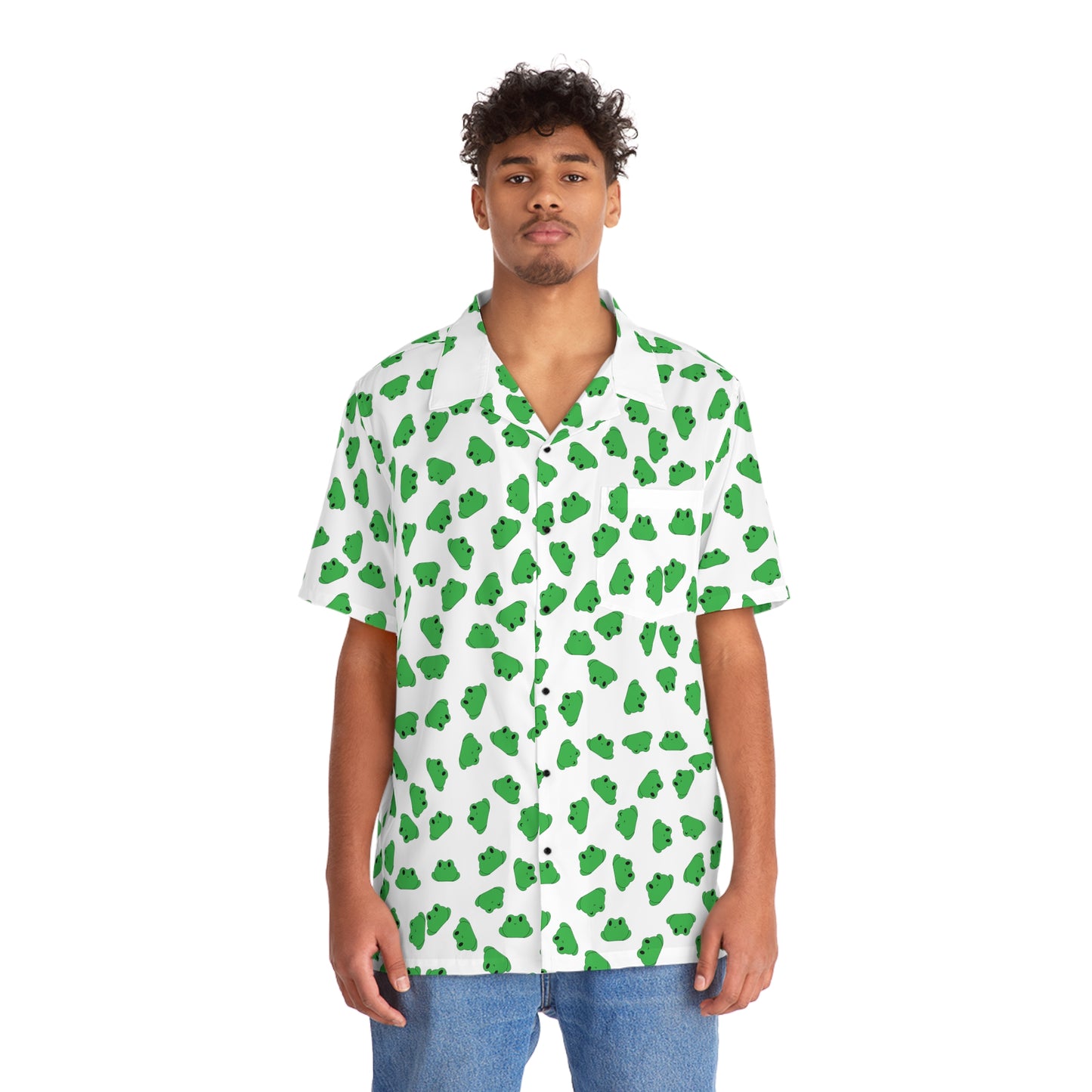 Plain Froggy Hawaiian Shirt (White)