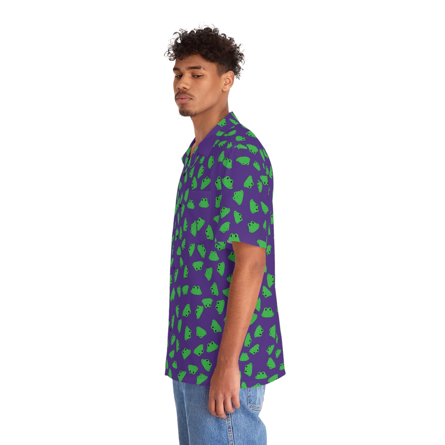 Plain Froggy Hawaiian Shirt (Purple)