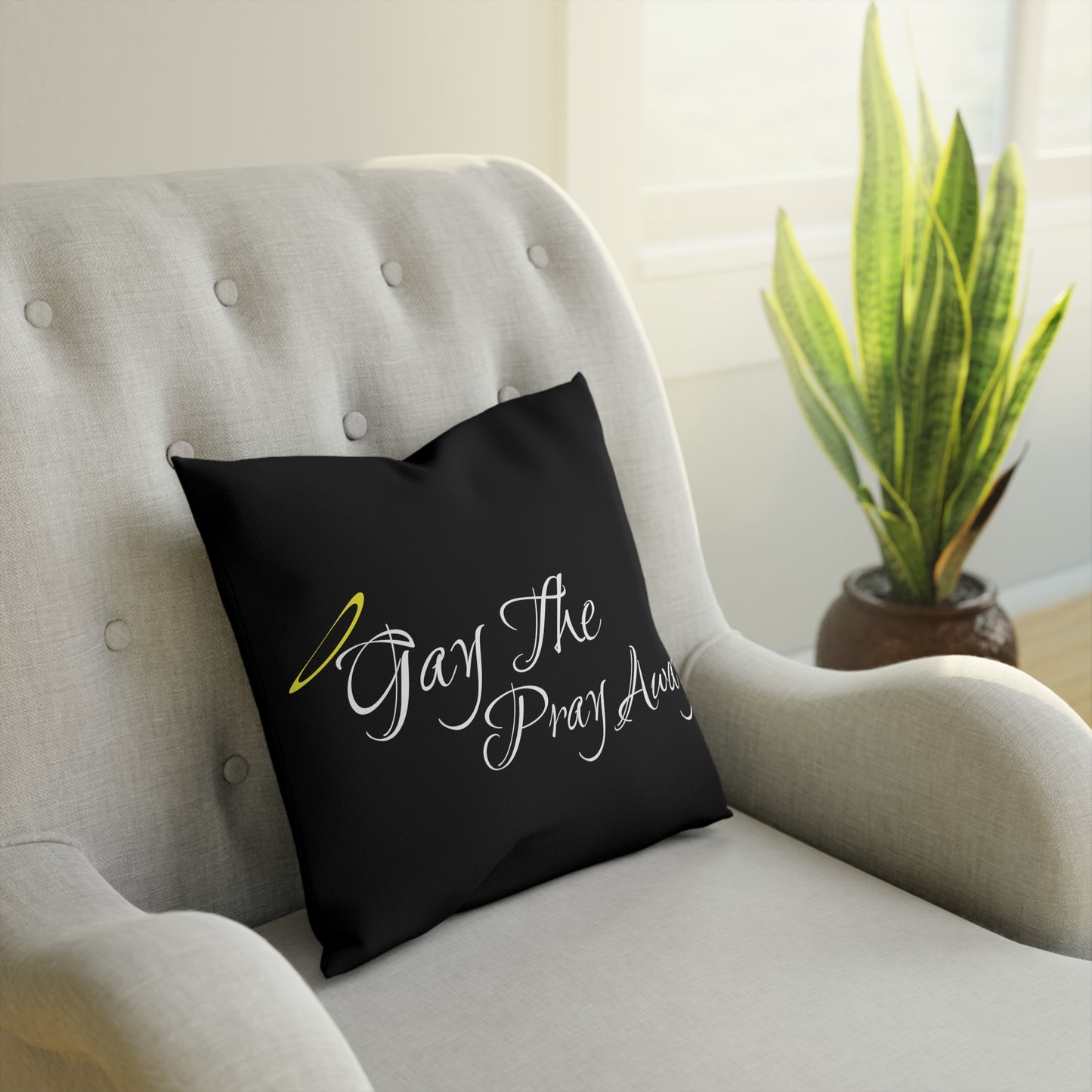 Gay The Pray Away Black Cushion